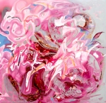 fotografia digitale e di pittura fuse in unica immagine di colore rosa